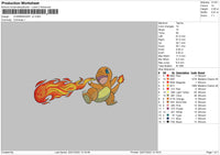 Charmander V2 Embroidery File 4 sizes