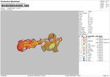Charmander V2 Embroidery File 4 sizes