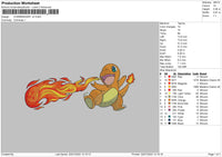 Charmander V2 Embroidery File 4 sizes