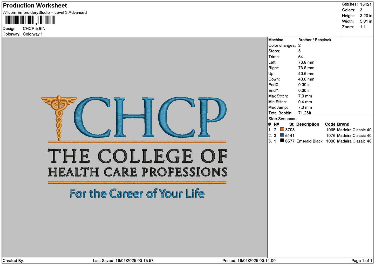 Chcptext Embroidery File 6 sizes