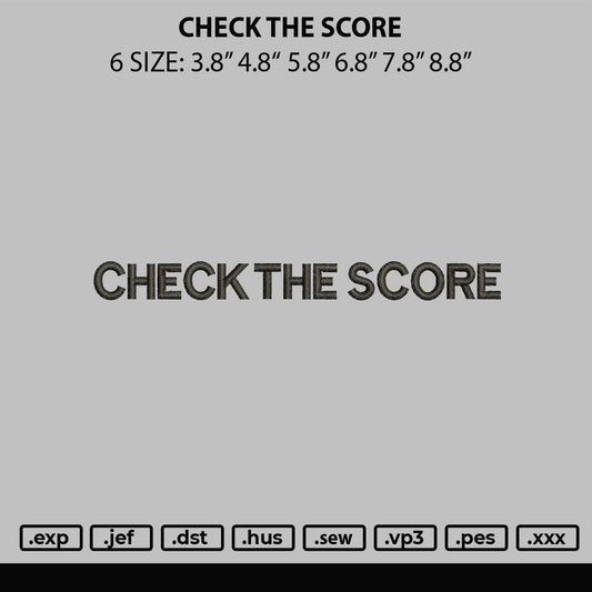 Check The Score Embroidery File 6 sizes