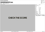 Check The Score Embroidery File 6 sizes