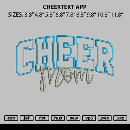 Cheertext App Embroidery File 6 sizes