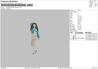 Cheerleader CB Embroidery File 6 sizes
