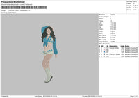 Cheerleader CB Embroidery File 6 sizes