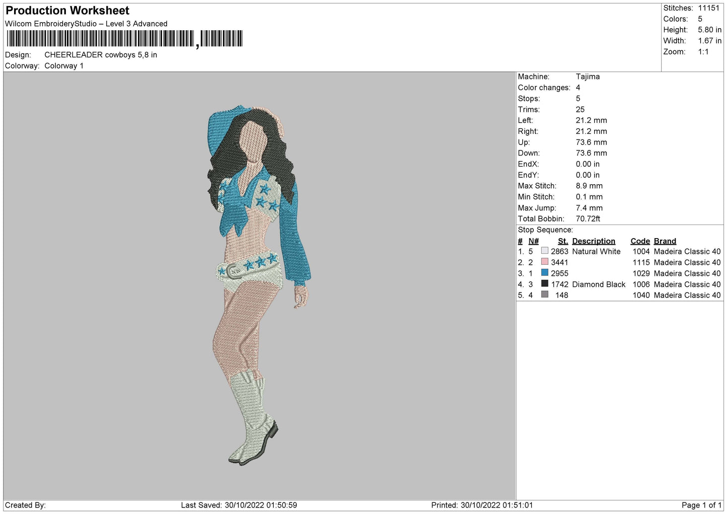 Cheerleader CB Embroidery File 6 sizes