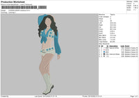 Cheerleader CB Embroidery File 6 sizes