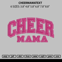 Cheermamatext Embroidery File 6 sizes