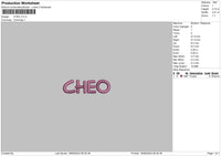 CheoText Embroidery File 6 sizes