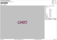 CheoText Embroidery File 6 sizes