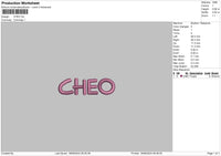 CheoText Embroidery File 6 sizes
