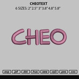 CheoText Embroidery File 6 sizes