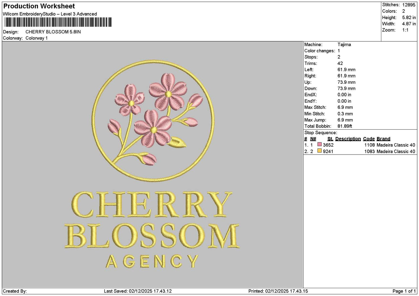 Cherrytext 0212 Embroidery File 6 sizes