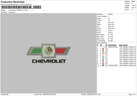 Chevrolet Mexico Embroidery File 4 Sizes