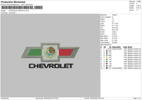 Chevrolet Mexico Embroidery File 4 Sizes
