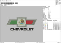 Chevrolet Mexico Embroidery File 4 Sizes
