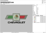 Chevrolet Mexico Embroidery File 4 Sizes