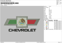 Chevrolet Mexico Embroidery File 4 Sizes