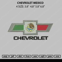 Chevrolet Mexico Embroidery File 4 Sizes