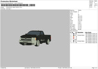 Chevrolet Black Truck Embroidery File 4 sizes