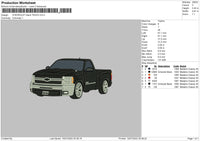 Chevrolet Black Truck Embroidery File 4 sizes