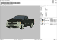 Chevrolet Black Truck Embroidery File 4 sizes