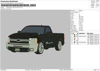 Chevrolet Black Truck Embroidery File 4 sizes