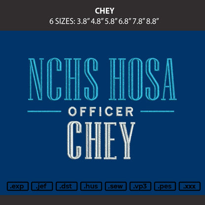 Chey Embroidery Machine Design File 6 sizes