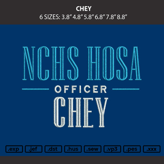 Chey Embroidery Machine Design File 6 sizes