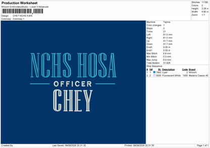 Chey Embroidery Machine Design File 6 sizes