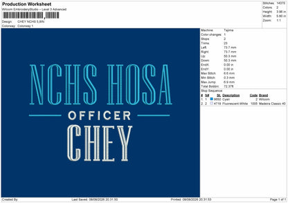 Chey Embroidery Machine Design File 6 sizes