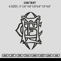 Che Text Embroidery File 6 sizes