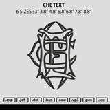 Che Text Embroidery File 6 sizes