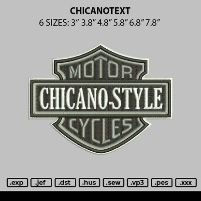 Chicanotext Embroidery File  6 sizes