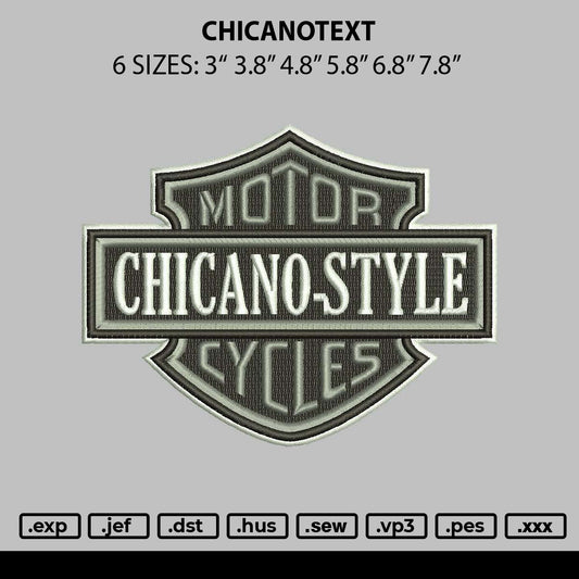 Chicanotext Embroidery File  6 sizes