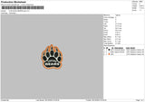 Bears Paw Embroidery File 6 sizes