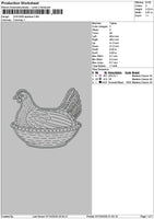 Chicken Applique Embroidery File 6 sizes