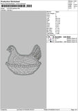 Chicken Applique Embroidery File 6 sizes