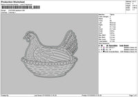 Chicken Applique Embroidery File 6 sizes