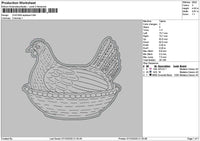 Chicken Applique Embroidery File 6 sizes
