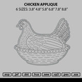 Chicken Applique Embroidery File 6 sizes