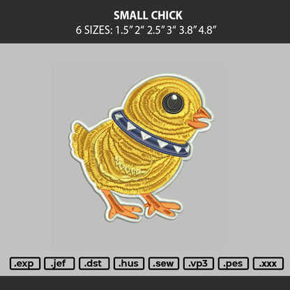 Small Chick Embroidery Machine Design File 6 sizes