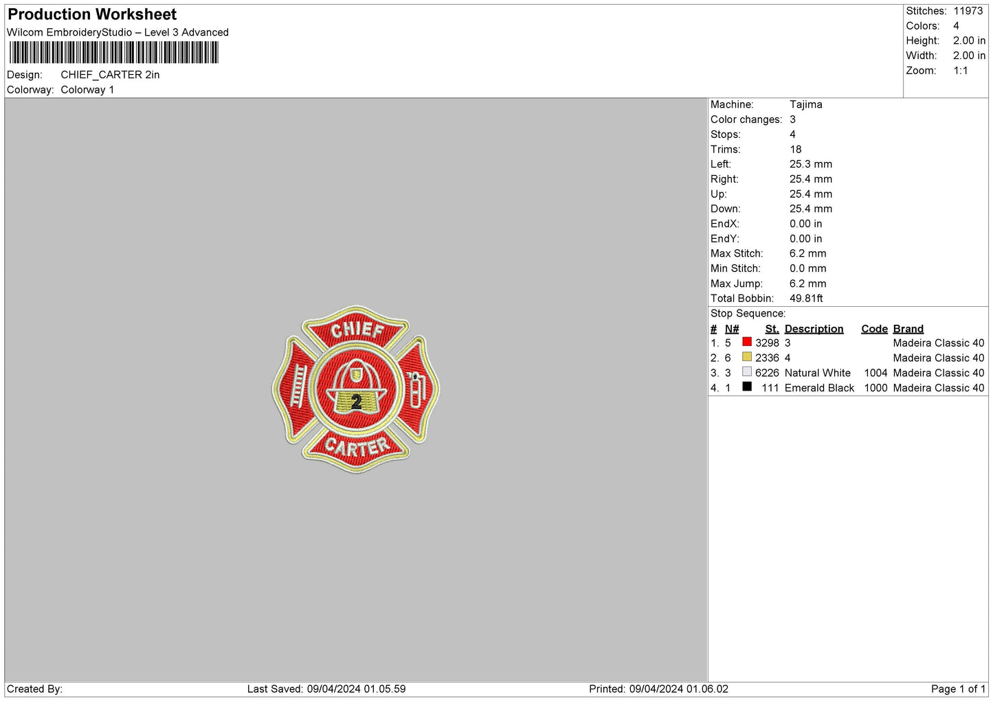 Chiefcircle Embroidery File 6 sizes