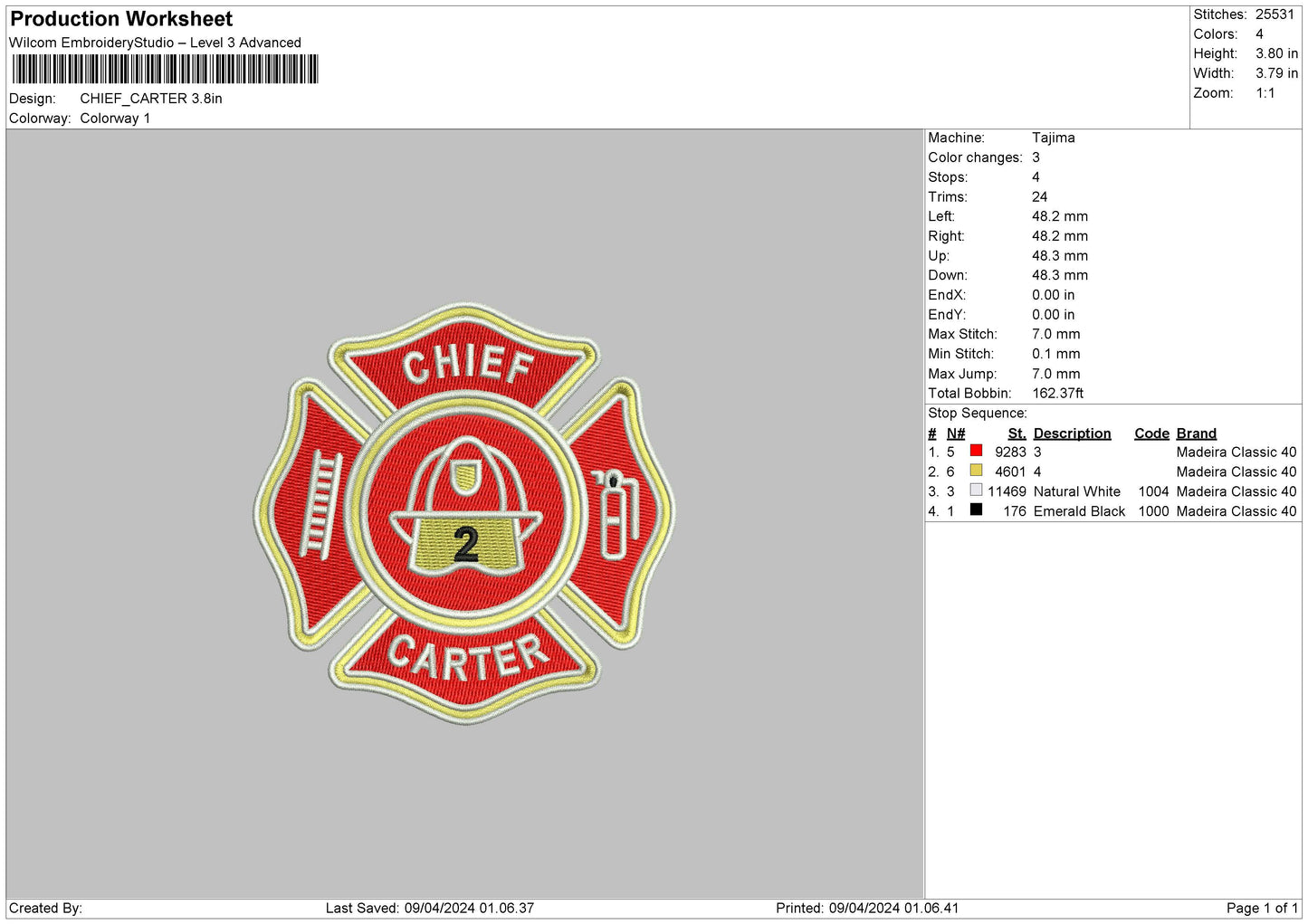 Chiefcircle Embroidery File 6 sizes