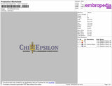Chi Epsilon Embroidery File 4 size