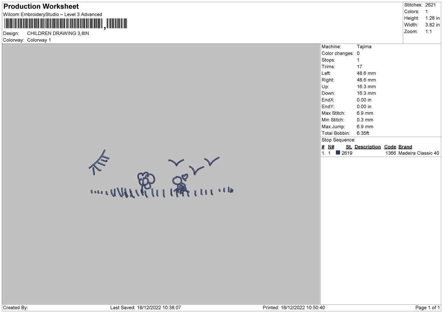 Children Drawing Embroidery File 6 sizes