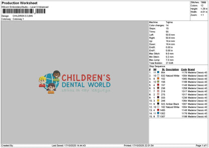 Childrentext Embroidery File 6 sizes