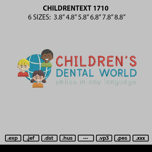 Childrentext Embroidery File 6 sizes