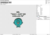 Chillin FR Embroidery File 4 sizes
