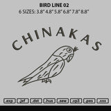 Bird Line 02 Embroidery File 6 sizes